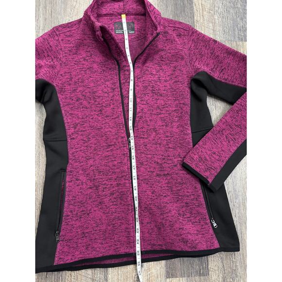 MNY Women's Full-Zip Jacket in Pink and Black - Picture 3 of 6